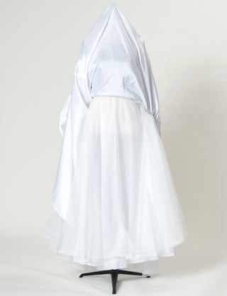 TWEED DRESS(ツイードドレス)のホワイトロングドレス・チュール｜TN2020-WTのスカートパニエ画像です。