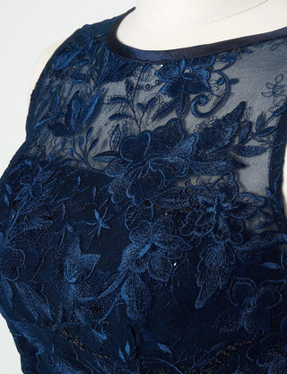 TWEED DRESS(ツイードドレス)のダークネイビーロングドレス・チュール｜TN2020-DNYのボレロ装飾拡大画像です。