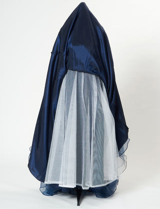 TWEED DRESS(ツイードドレス)のダークネイビーロングドレス・チュール｜TN2020-DNYのスカートパニエ画像です。