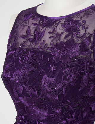 TWEED DRESS(ツイードドレス)のパープルロングドレス・チュール｜TN2020-PEの上半身ボレロ装飾拡大画像です。