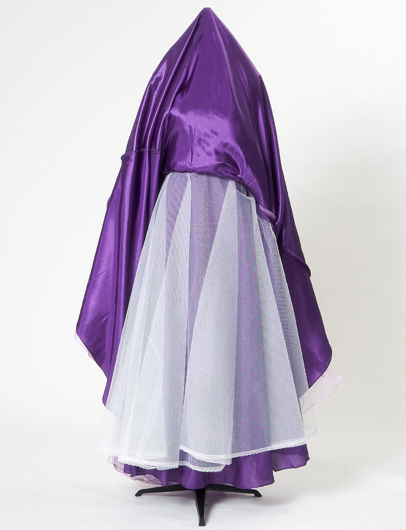 TWEED DRESS(ツイードドレス)のパープルロングドレス・チュール｜TN2020-PEのスカートパニエ画像です。