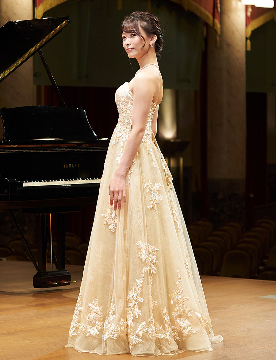 シャンパンゴールド 演奏会ドレス・ステージドレスにお薦めロング