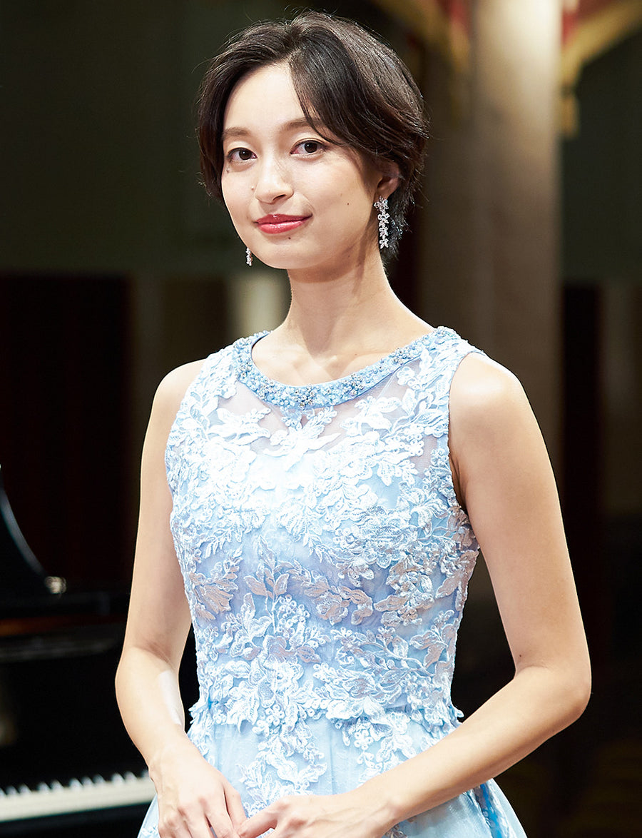 アイスブルー 演奏会ドレス・ステージドレスにお薦めロングドレス  