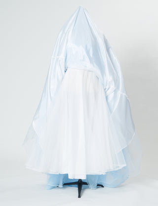 TWEED DRESS(ツイードドレス)のアイスブルーロングドレス・チュール｜TN2024-IBLのスカートパニエ画像です。