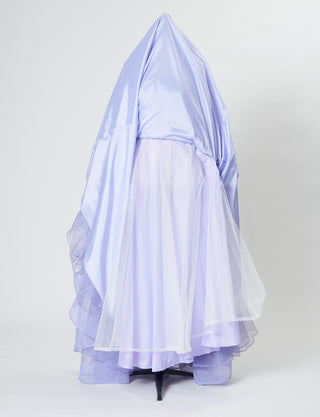 TWEED DRESS(ツイードドレス)のラベンダーグレーロングドレス・チュール｜TN2024-LVGYのスカートパニエ画像です。