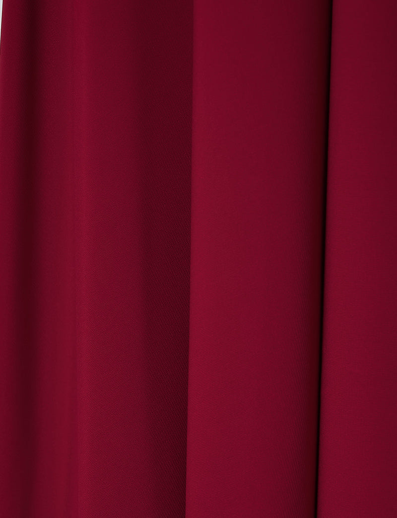 TWEED DRESS(ツイードドレス)のワインレッドロングドレス・シフォン｜TN2027-WRDのスカート生地拡大画像です。
