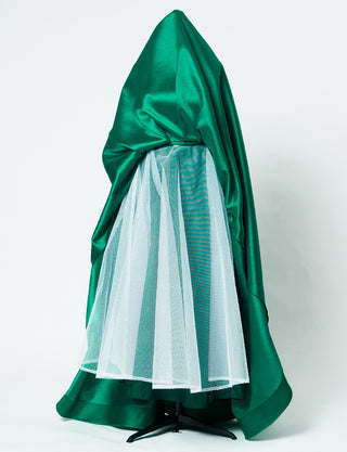 FineFeathers(ファインフェザーズ)のボトルグリーンロングドレス・サテン｜TO2102-BGNのスカートパニエ画像です。
