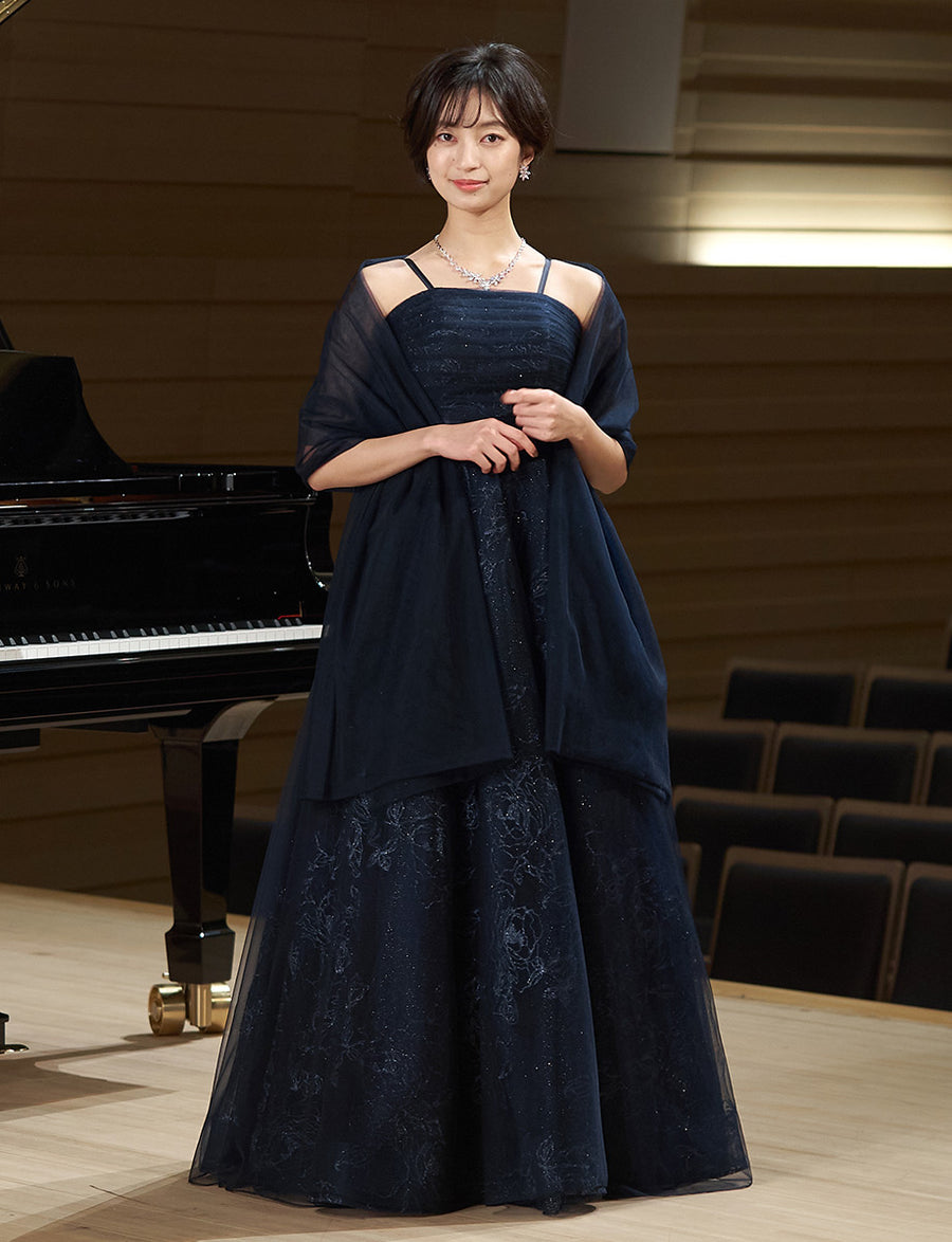 ダークネイビー 演奏会ドレス・ステージドレスにお薦めロングドレス