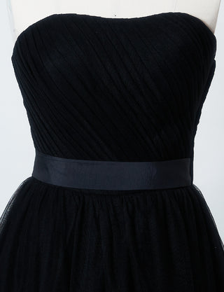 TWEED DRESS(ツイードドレス)のブラックロングドレス・チュール｜TS1503-BKのトルソー上半身正面画像です。