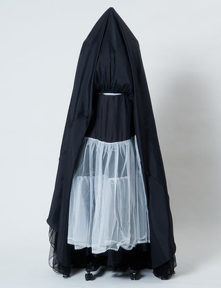 TWEED DRESS(ツイードドレス)のブラックロングドレス・チュール｜TS1503-BKのスカートパニエ画像です。