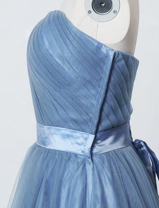 TWEED DRESS(ツイードドレス)のブルーグレーロングドレス・チュール｜TS1503-BLGYのトルソー上半身側面画像です。