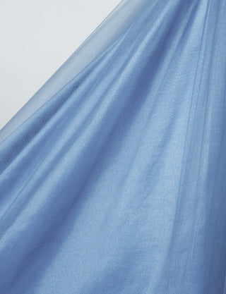 TWEED DRESS(ツイードドレス)のブルーグレーロングドレス・チュール｜TS1503-BLGYのスカート生地拡大画像です。