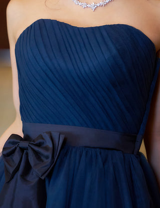 TWEED DRESS(ツイードドレス)のネイビーロングドレス・チュール｜TS1503-NYの上半身装飾拡大画像です。