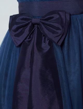 TWEED DRESS(ツイードドレス)のネイビーロングドレス・チュール｜TS1503-NYの付属リボン拡大画像です。