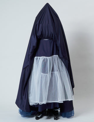 TWEED DRESS(ツイードドレス)のネイビーロングドレス・チュール｜TS1503-NYのスカートパニエ画像です。