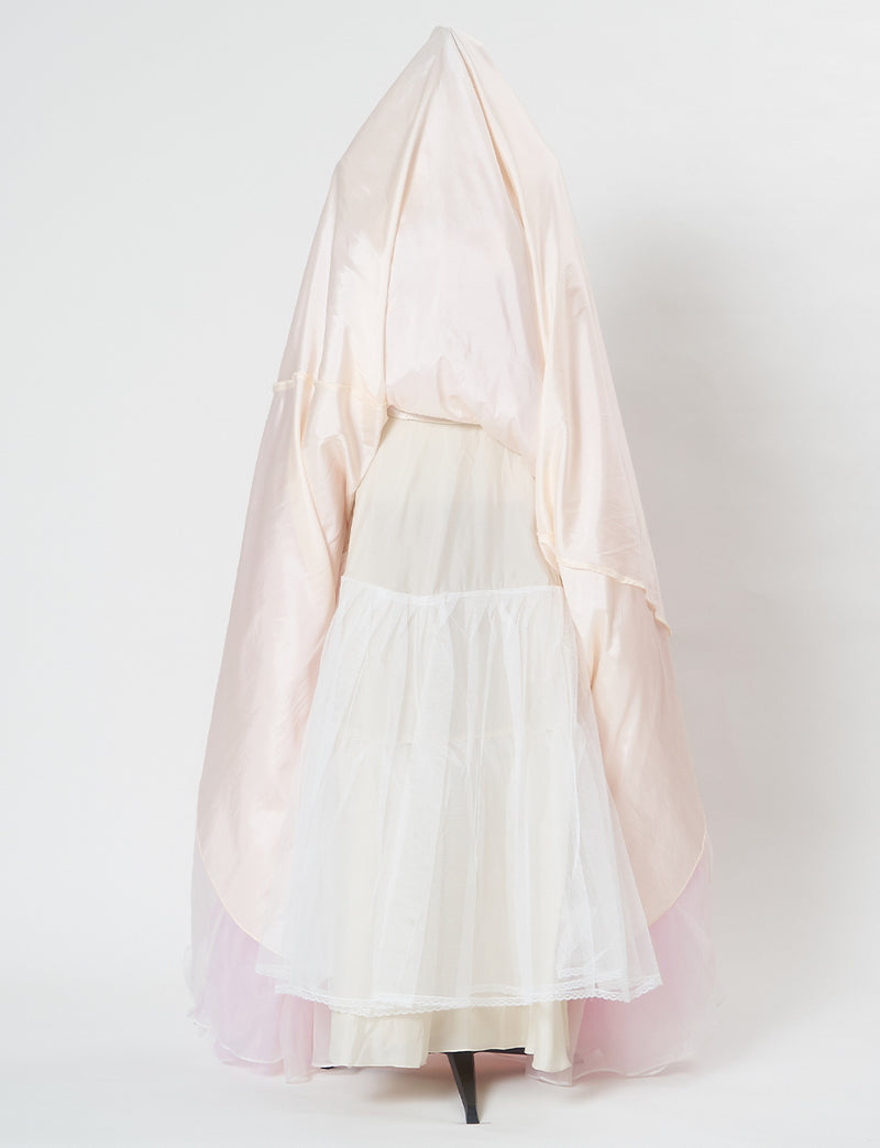 TWEED DRESS(ツイードドレス)のラベンダー×ベージュロングドレス・チュール｜TS1540-LVのスカートパニエ画像です。