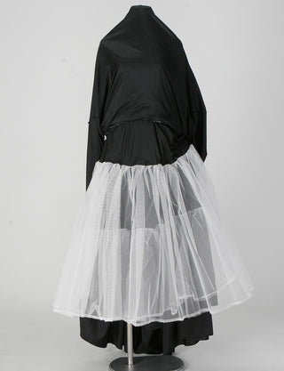 TWEED DRESS(ツイードドレス)のブラックロングドレス・タフタ｜TS1578-BKのスカートパニエ画像です。