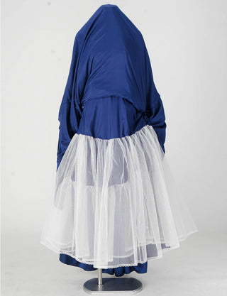 TWEED DRESS(ツイードドレス)のブルーネイビーロングドレス・タフタ｜TS1578-BLNYのスカートパニエ画像です。