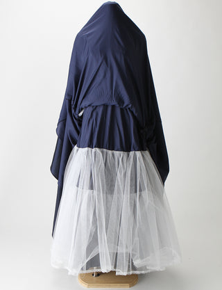 TWEED DRESS(ツイードドレス)のダークネイビーロングドレス・タフタ｜TS1578-DNYのスカートパニエ画像です。