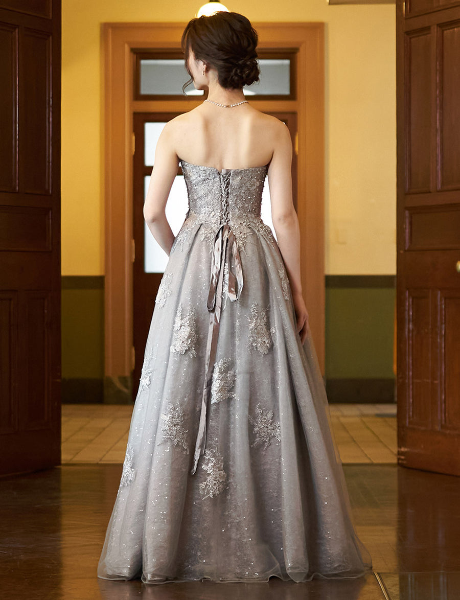 ☆美品！［ツイード］ドレス　シルバー　演奏会、コンクールなどに☆ シルバーグレー 演奏会, ステージドレス, コンクール衣装, ツイード