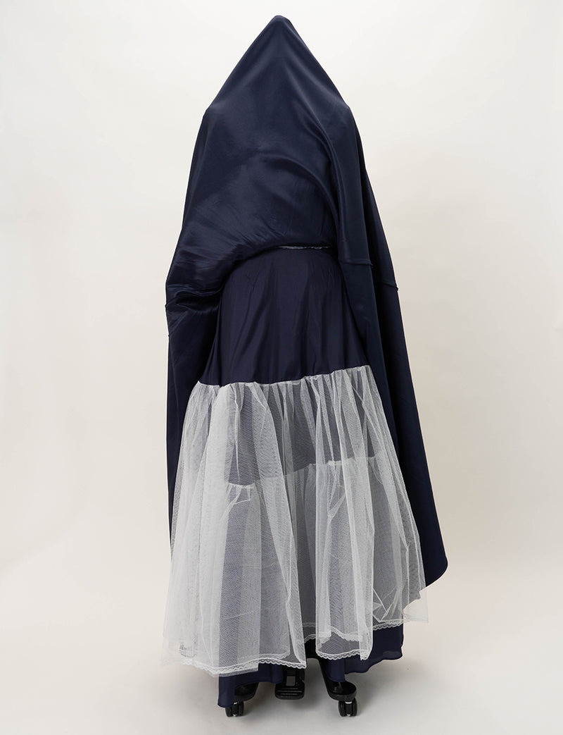 TWEED DRESS(ツイードドレス)のダークネイビーロングドレス・チュール｜TW1925-DNYのスカートパニエ画像です。