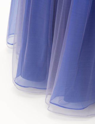 TWEED DRESS(ツイードドレス)のブルーパープルロングドレス・グラデーションチュール｜TW1937-BLPEのスカート裾拡大画像です。