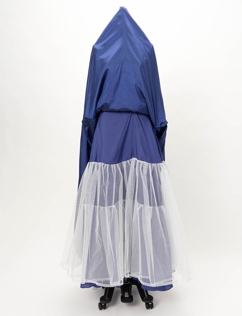 TWEED DRESS(ツイードドレス)のブルーパープルロングドレス・グラデーションチュール｜TW1937-BLPEのスカートパニエ画像です。