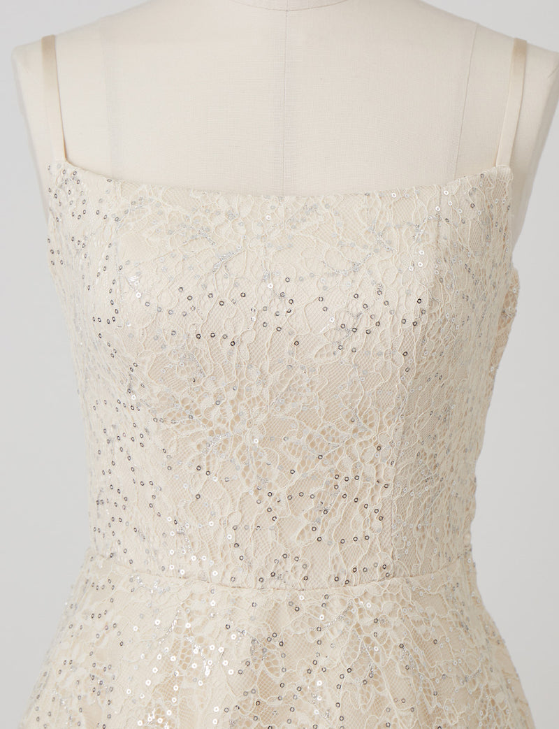 TWEED DRESS(ツイードドレス)のシャンパンゴールドロングドレス・チュール｜TW1942-CGDのトルソー上半身正面画像です。