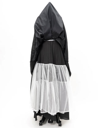 TWEED DRESS(ツイードドレス)のブラックロングドレス・チュール｜TW1947-BKのスカートパニエ画像です。