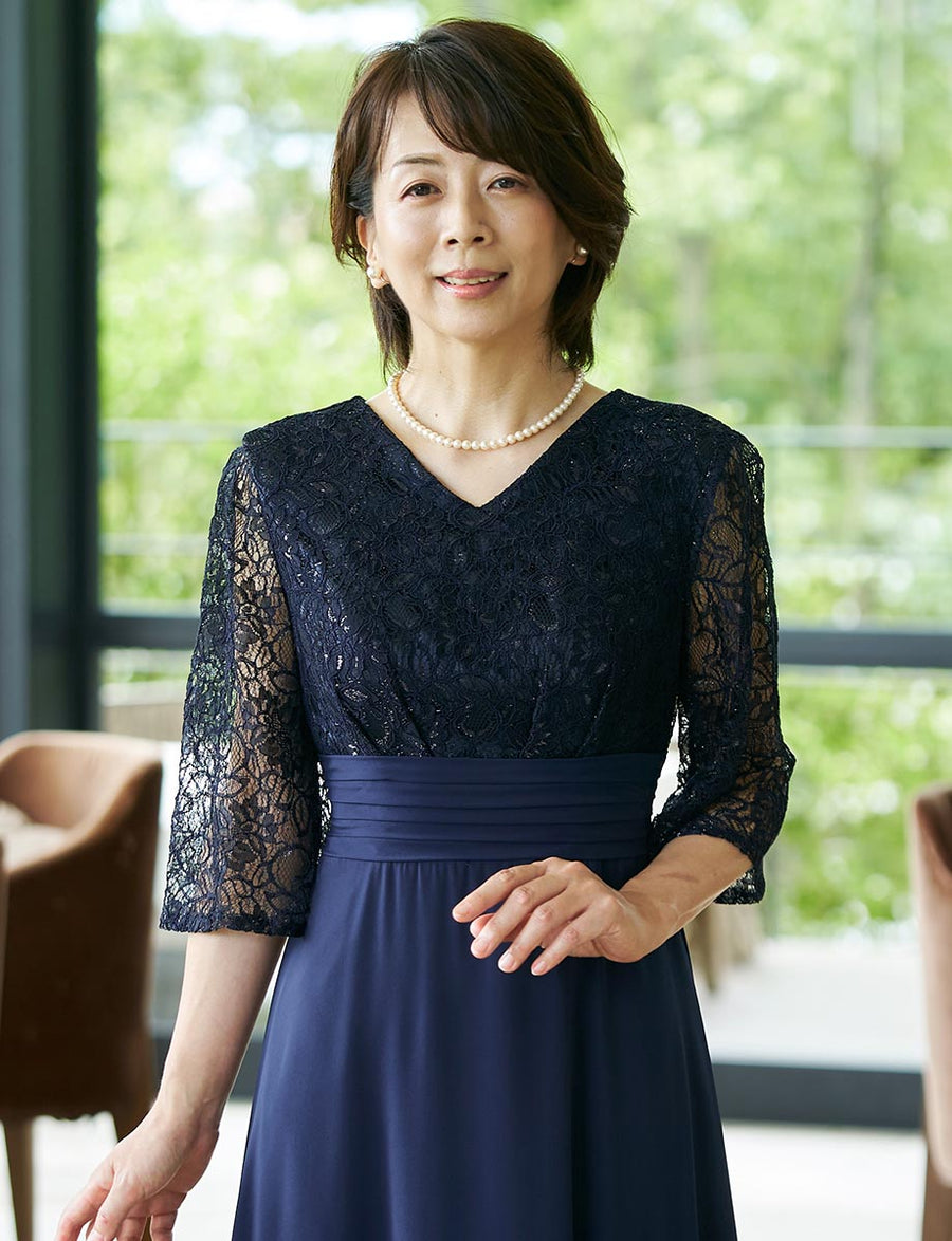 結婚式 母親ドレス・マザーズドレス MD0217-1-DNY ネイビー