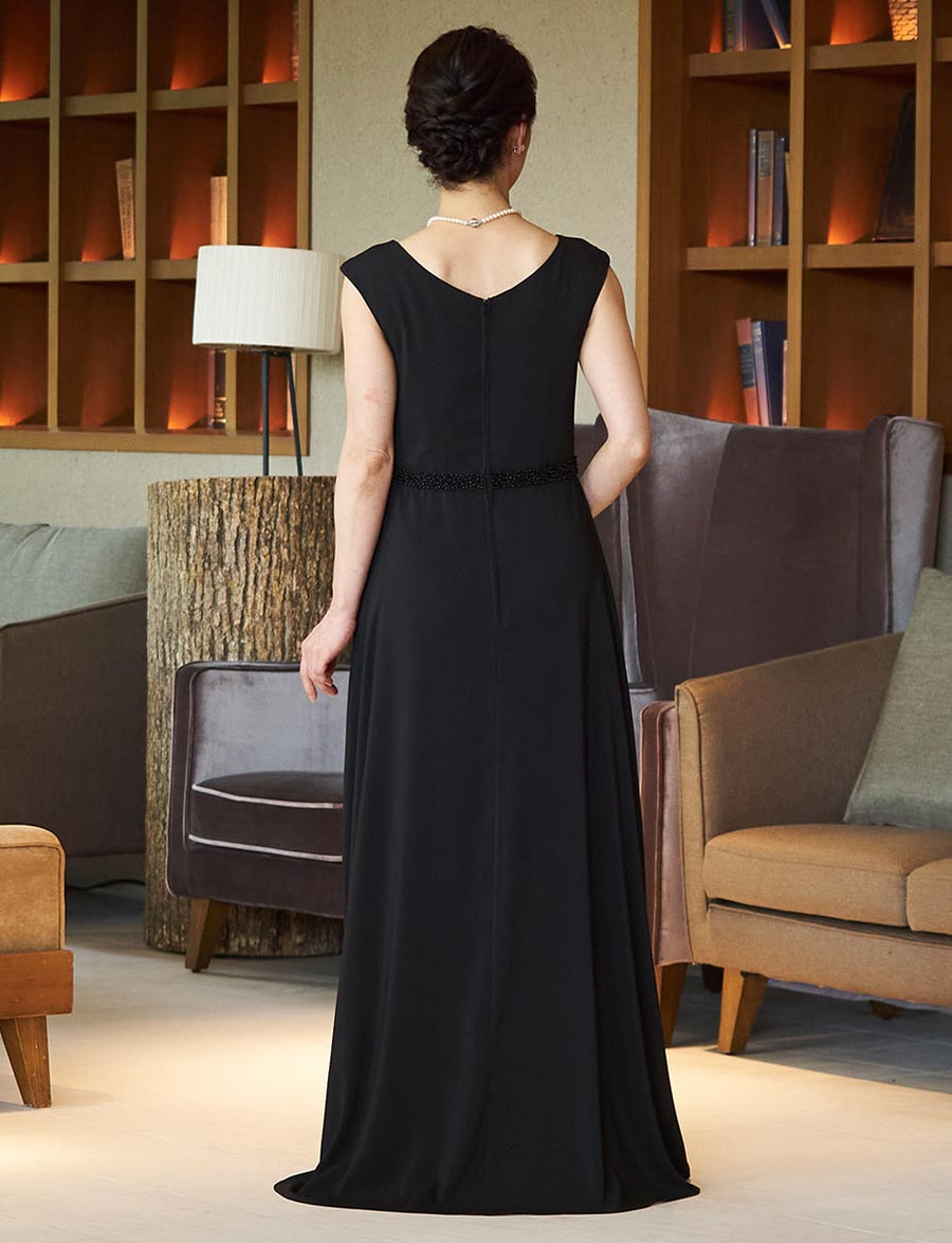 マザーズドレス・結婚式 母親ドレス MD0226-BK 黒 アンサンブル|新郎