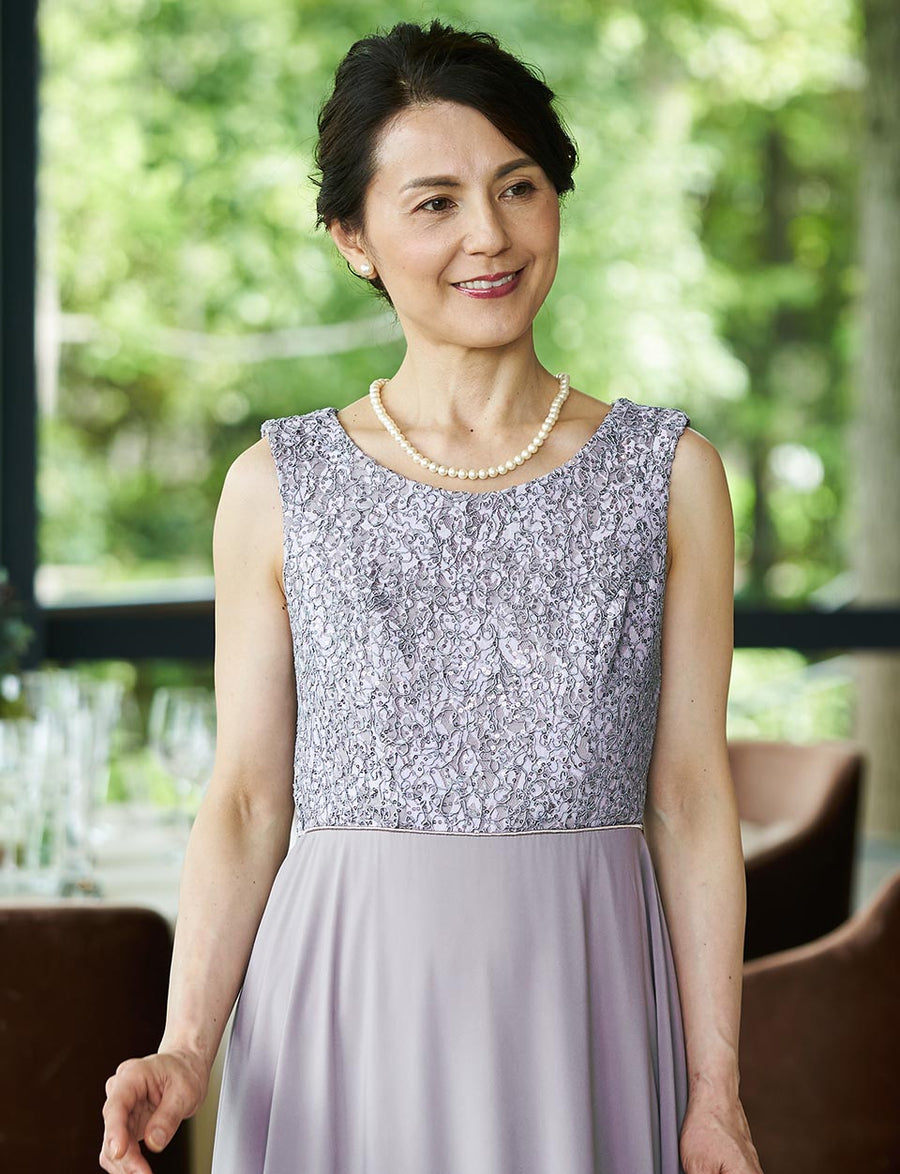 結婚式 母親ドレス・マザーズドレス MD0227-SGY グレー ジャケット付き 