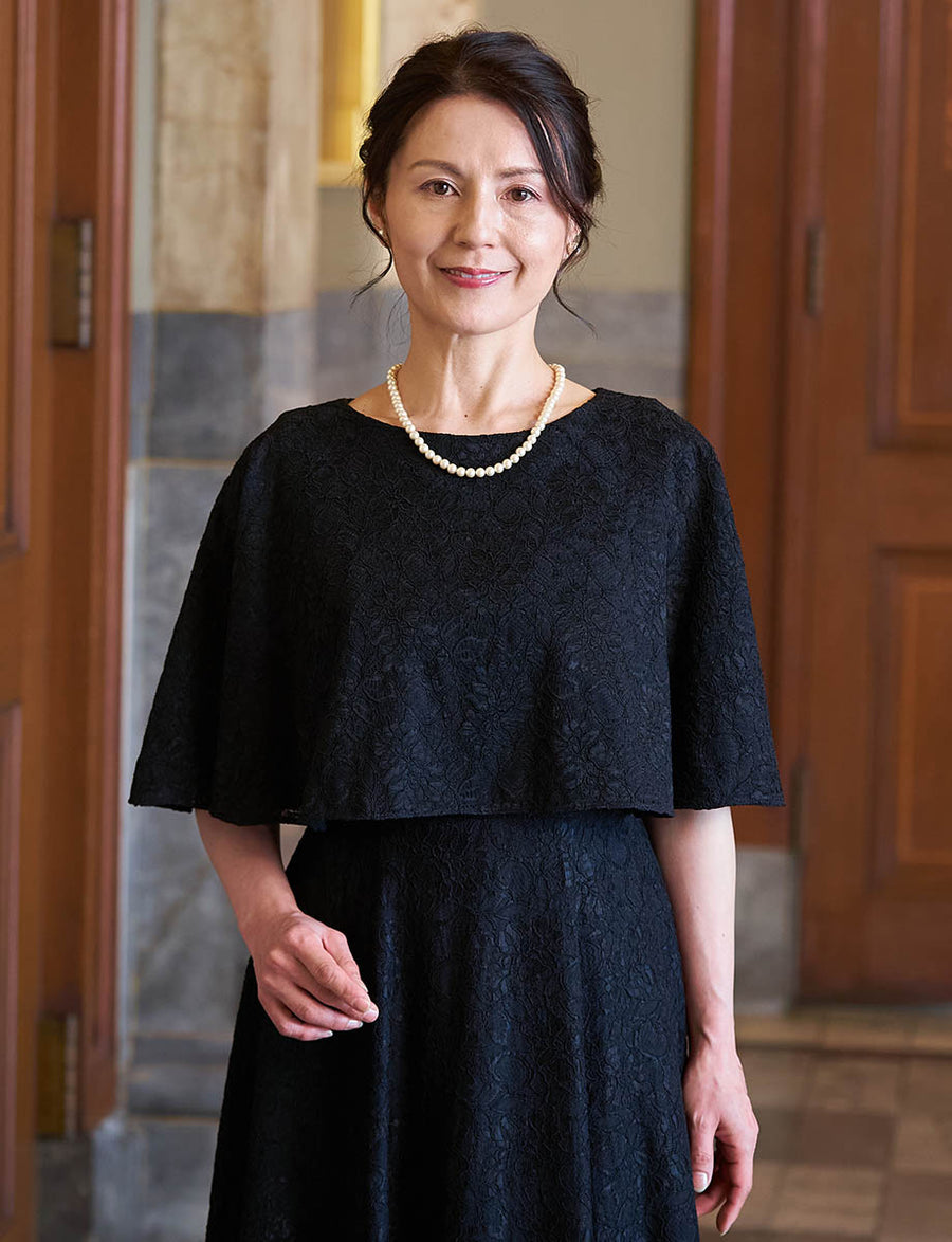 ★TWEED DRESS マザーズドレス　15号(11〜13号相当)★ 結婚式 母親ドレス ダークネイビー・マザーズドレスシフォン