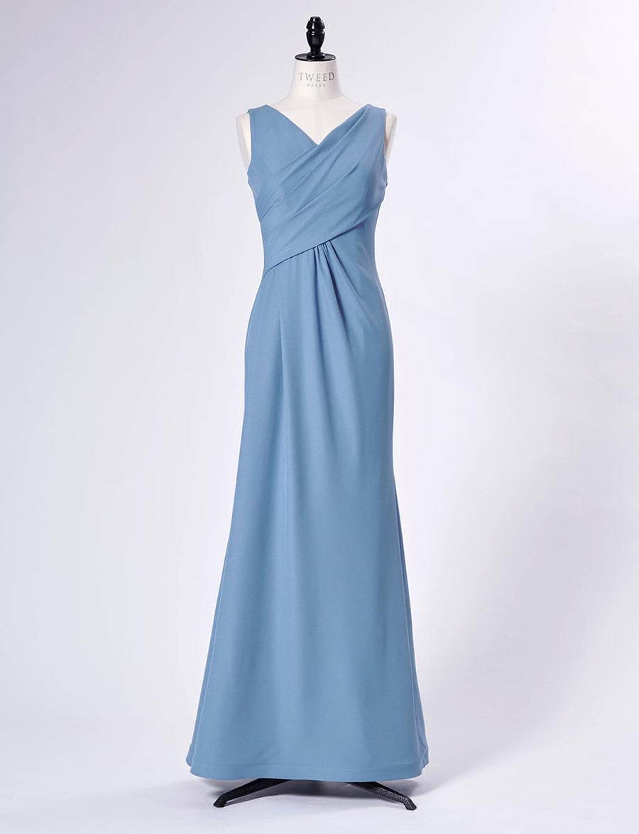 本日のみ値下げします【美品】TWEED GIRLパステルブルー ドレス 小中学生 コンクールドレス・発表会ドレスにお薦めブルーグレーロング