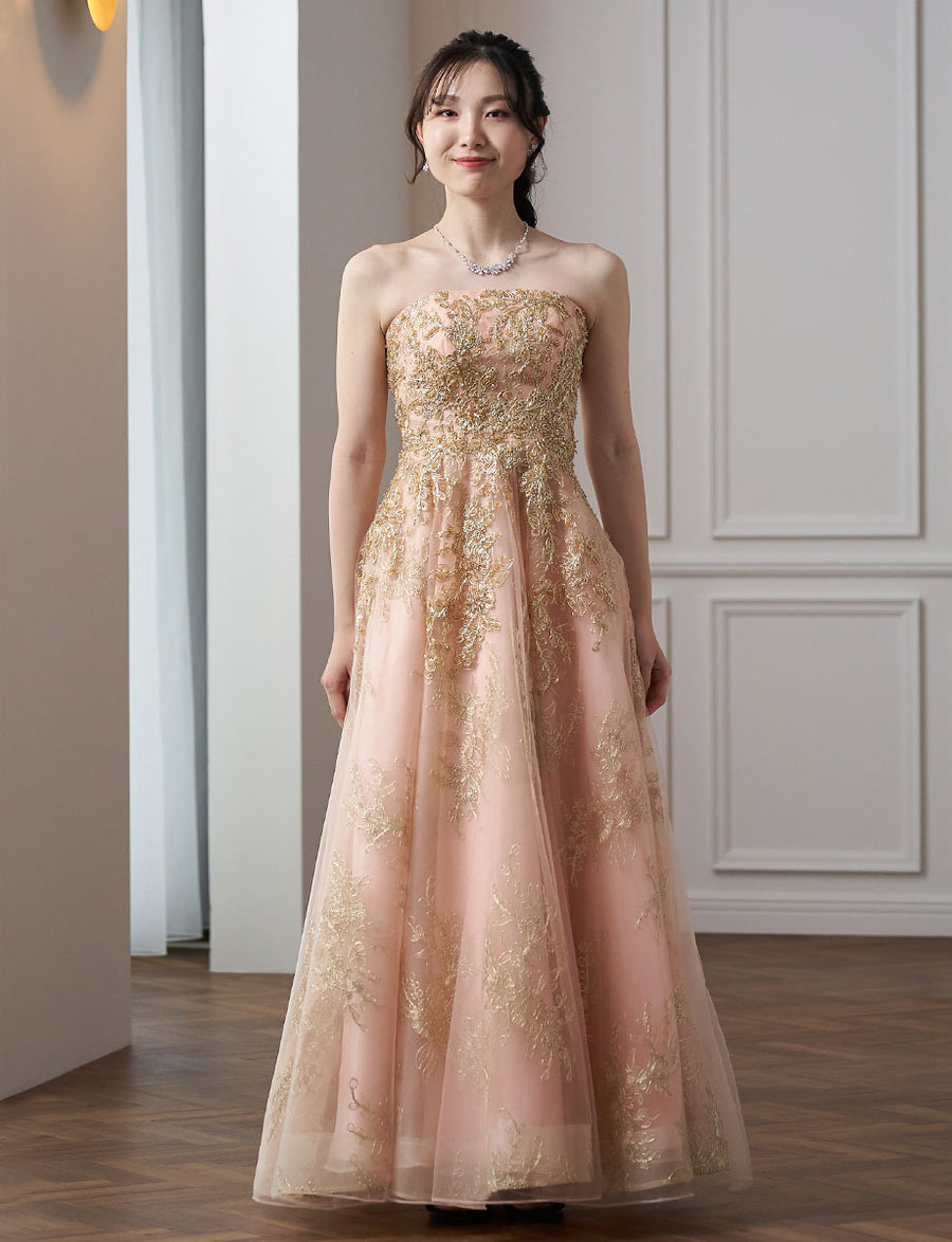 シェルピンク 演奏会ドレス・ステージドレス ツイードドレス｜Fine