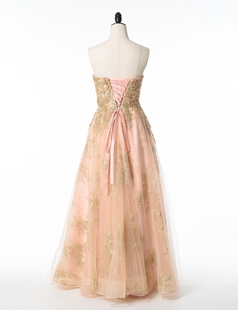 シェルピンク 演奏会ドレス・ステージドレス ツイードドレス｜Fine