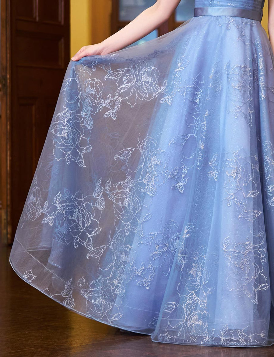 ブルーグレー 演奏会ドレス・ステージドレスにお薦めロングドレス