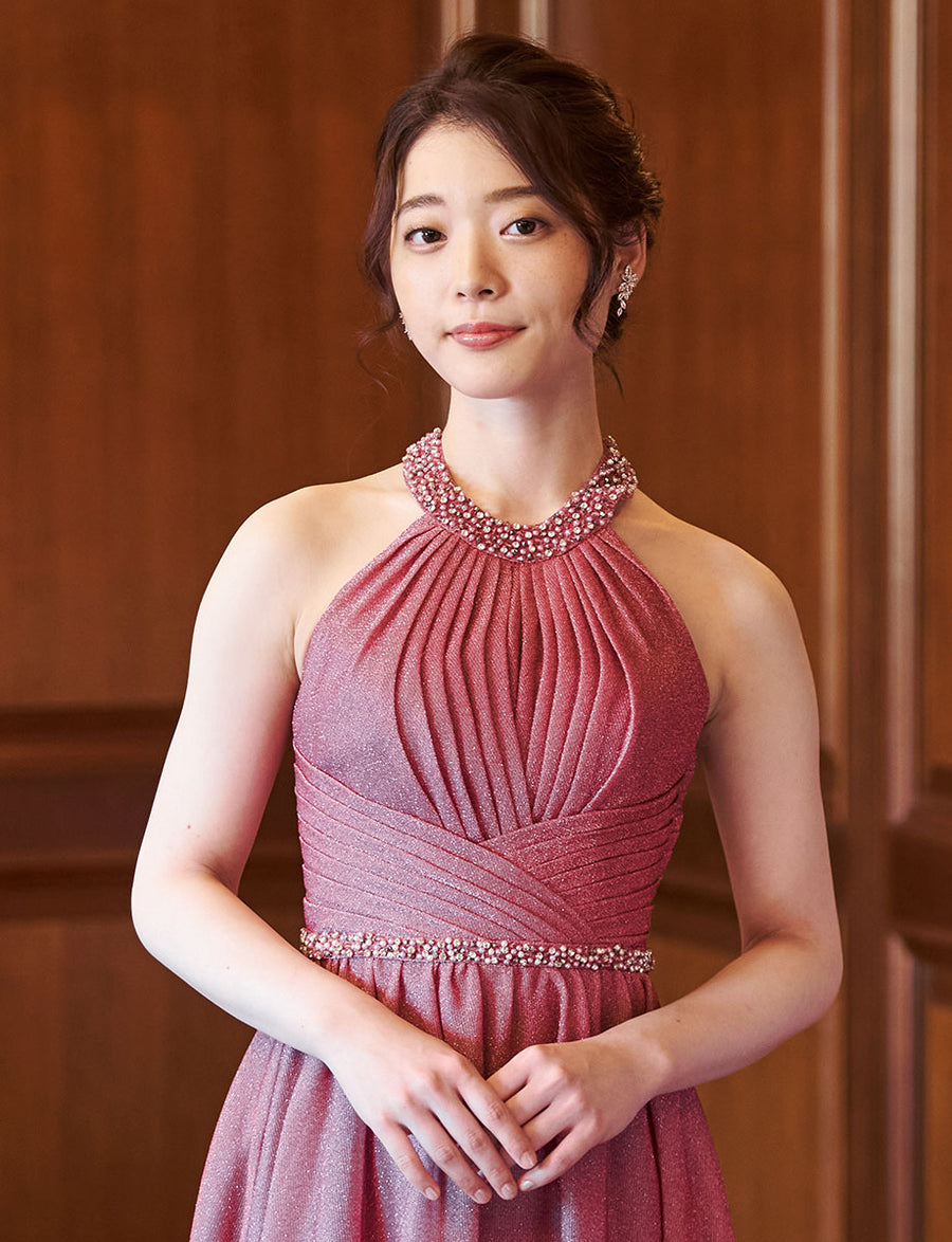 美品　TWEED DRESS ツイードドレス　演奏会ドレス　ホルターネックドレス 美品TWEED DRESS ツイードドレス演奏会ドレスホルターネックドレス