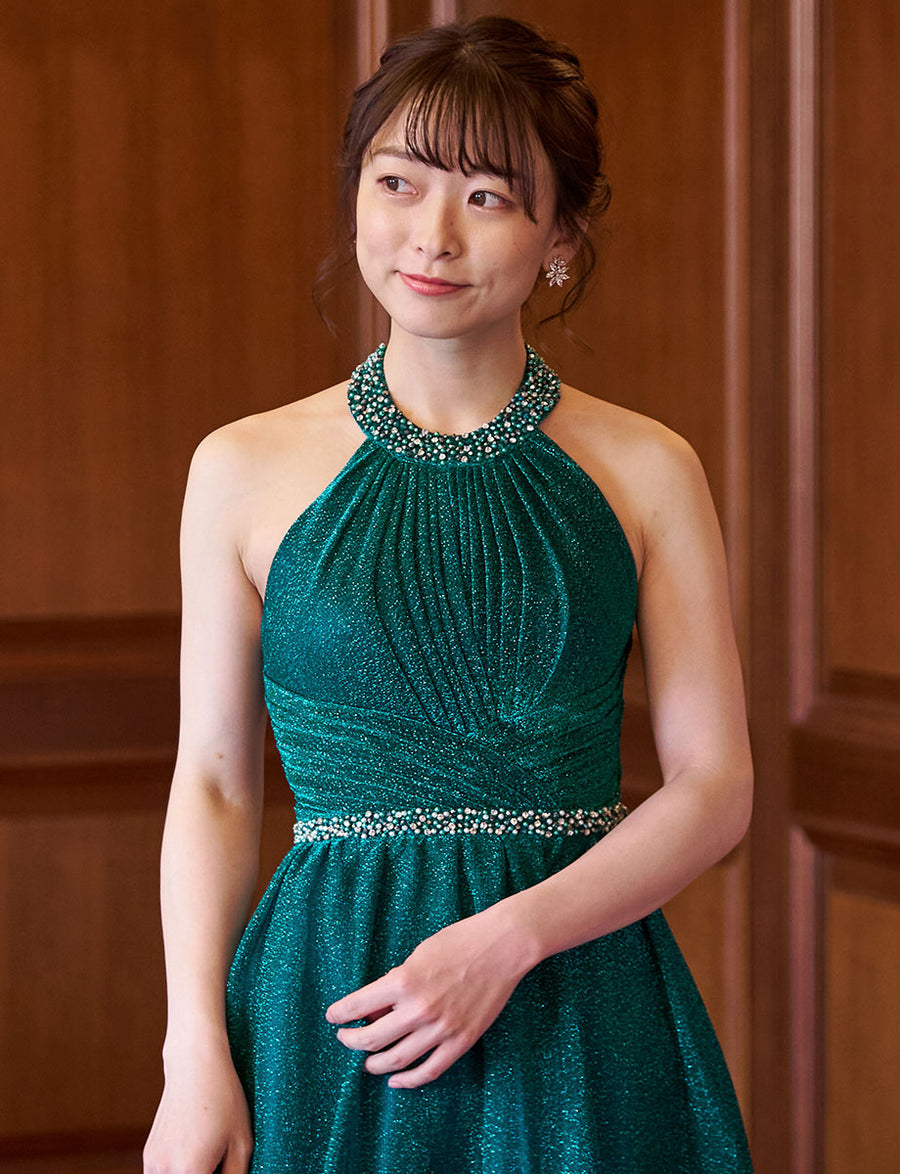 美品　TWEED DRESS ツイードドレス　演奏会ドレス　ホルターネックドレス 美品TWEED DRESS ツイードドレス演奏会ドレスホルターネックドレス