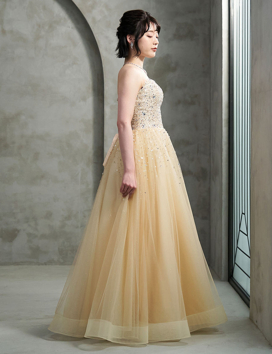 ゴールド　タンゴドレス シャンパンゴールド 演奏会, ステージドレス, コンクール衣装